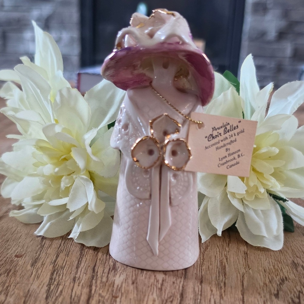 VTG Lynn Hansen "Choir Belles" Porcelain Bell 24k Gold
